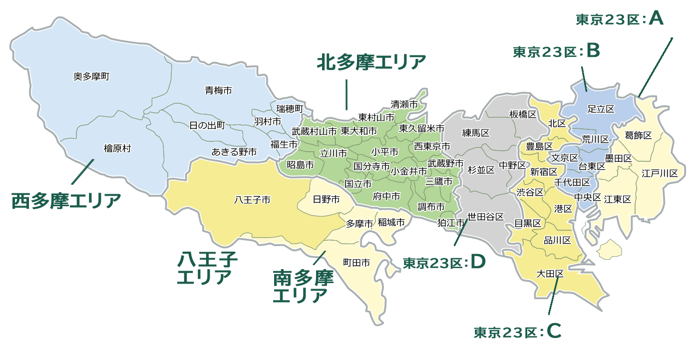 東京料金表地図