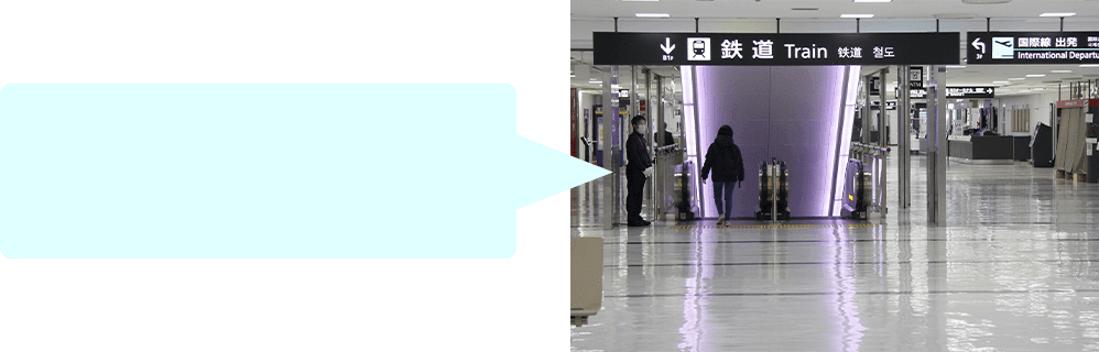 鉄道乗り場入口の様子